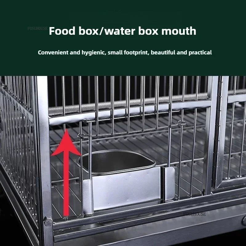 Large Capacity 304 Stainless Steel Bird Cage Luxury Breeding Cage Lovebirds Mating Box Multifunctional Bird House Parrot Cages