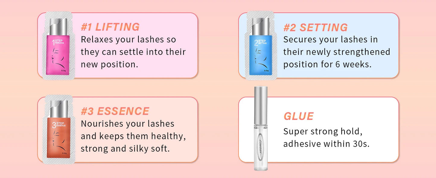 Lomansa 15 Piece Brow Lamination Kit with 8-12 Minute Application Time and 2 in 1 Perm Fixation Lotion for Long Lasting Lashes and Brows