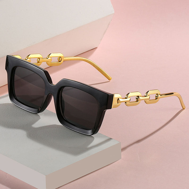 New Women's Square Chain Sunglasses UV400 Vintage Style