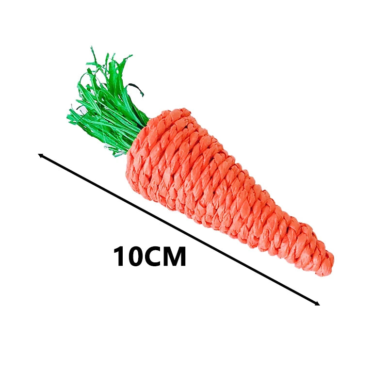 Parrot Chew Grind Teeth Bird Toy Hamster Rabbit Toy Birds Swing Cage Hanging Accessory Handwoven Carrot Corn Vine Ball Toy