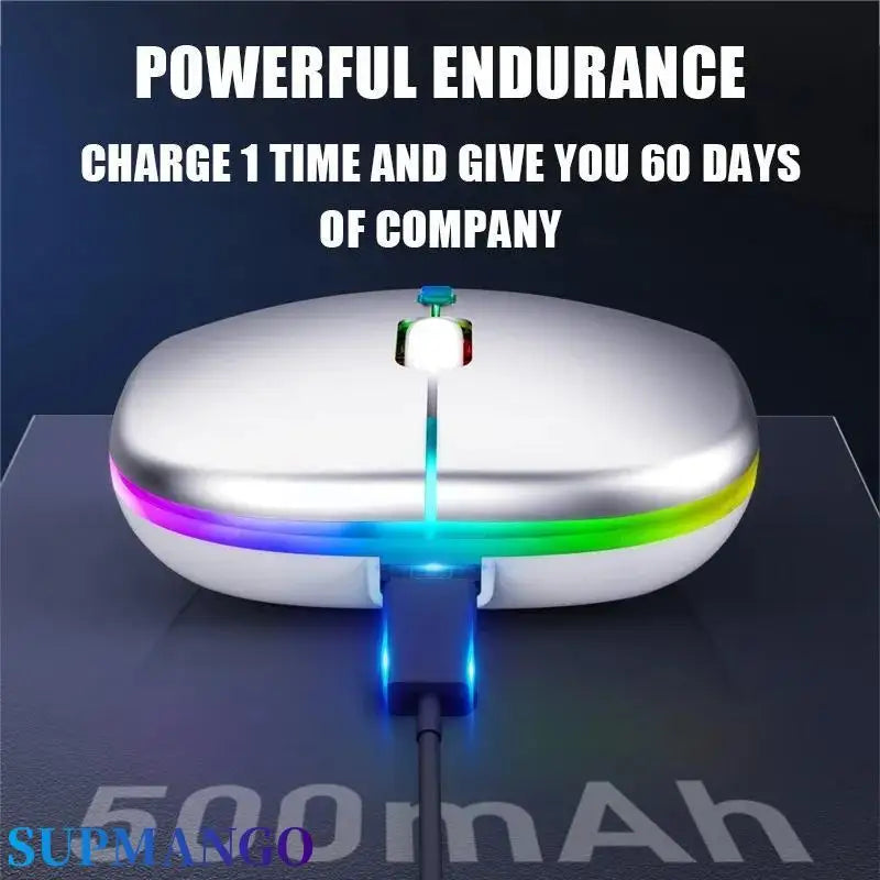 Wireless Mouse RGB Rechargeable Mice Wireless Computer Mause LED Backlit Ergonomic Gaming Mouse For Laptop PC