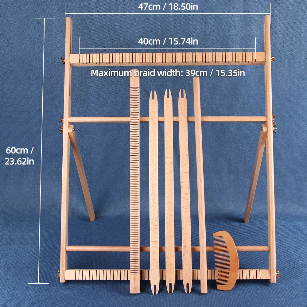 Wooden DIY Weaving and Knitting Loom Machine for Tapestries Tassels and Carpets