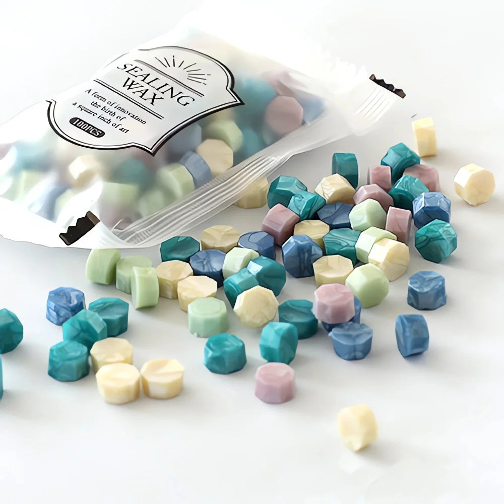 100Pcs Color Sealing Multicolor Wax Seal Beads for DIY Wedding Invitations and Gift Wrapping