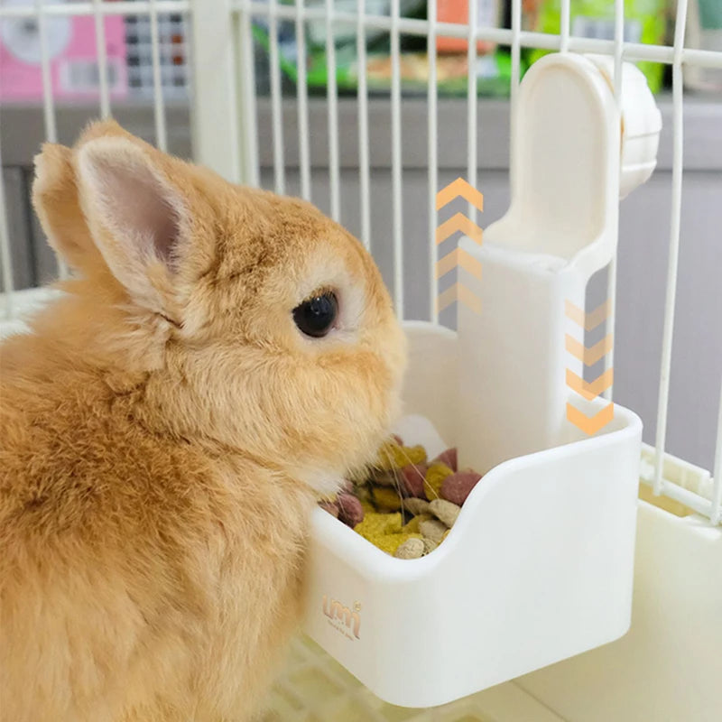 Rabbits Feeder Universal Small Pets Food and Water Bowl Cage Feeder for Bird, Rabbit, Guinea Pig, Chinchilla, Hamster