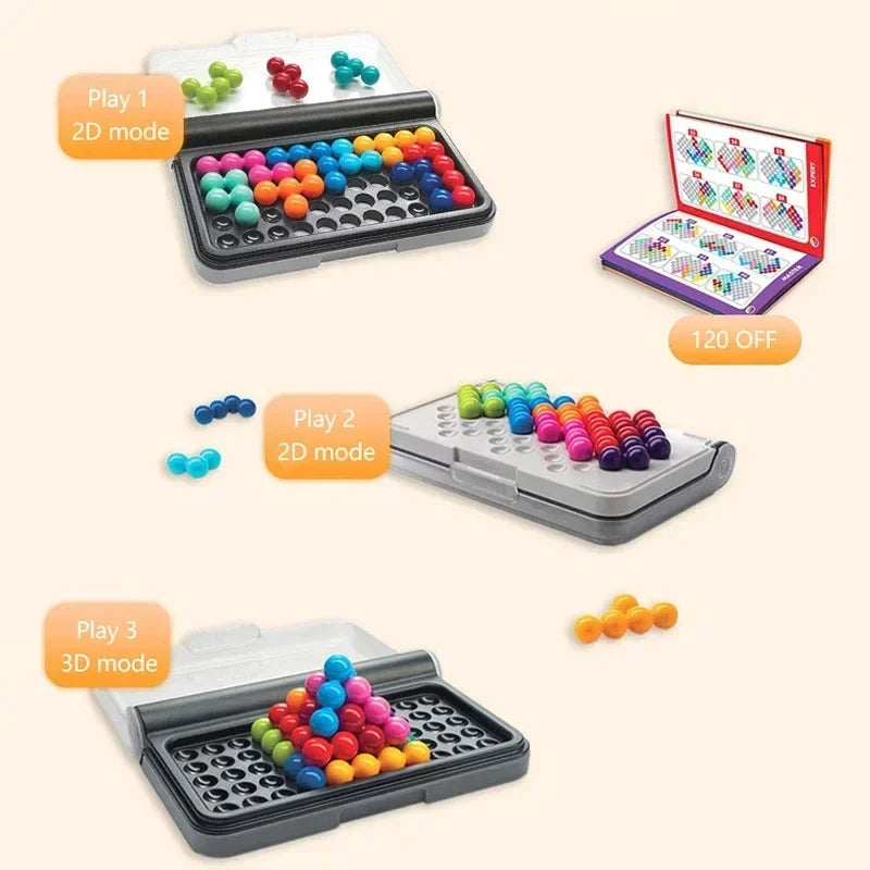 120 Challenges IQ 3D Puzzle Board Game Classic Montessori Toy