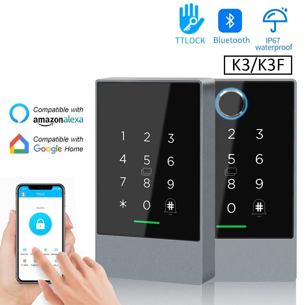TTLOCK K3 K3F Fingerprint Access Control Door Opener with NFC Bluetooth Electric Gate Keypad and RFID Card 13.56MHz