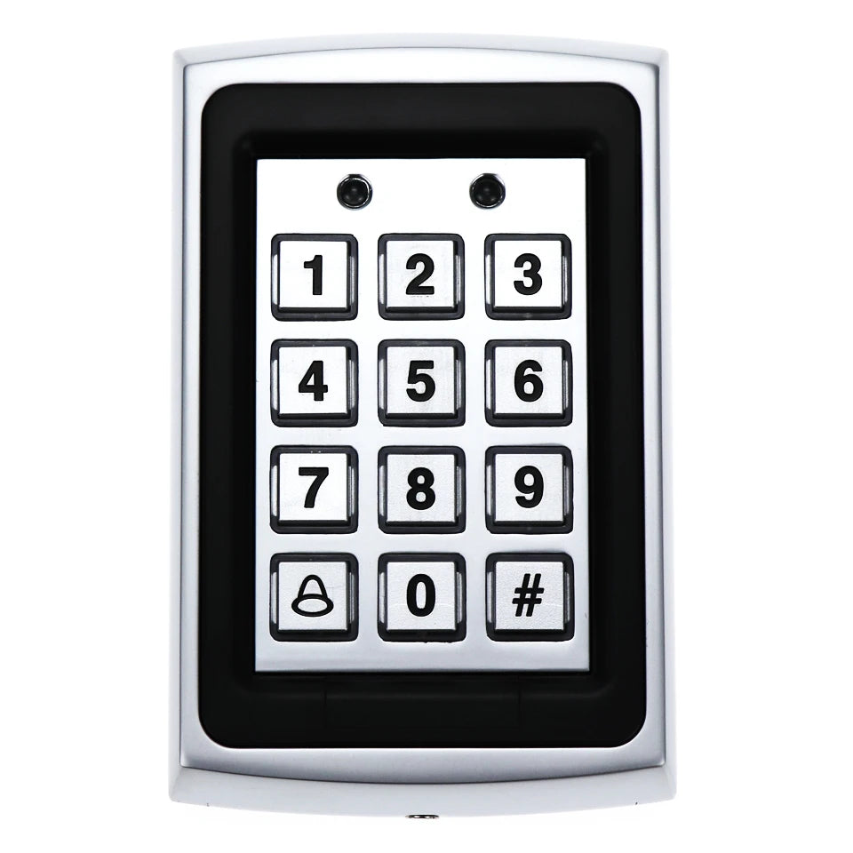RFID Metal Access Control Keypad with Waterproof Cover for Outdoor Electronic Lock System and EM4100 Keychains