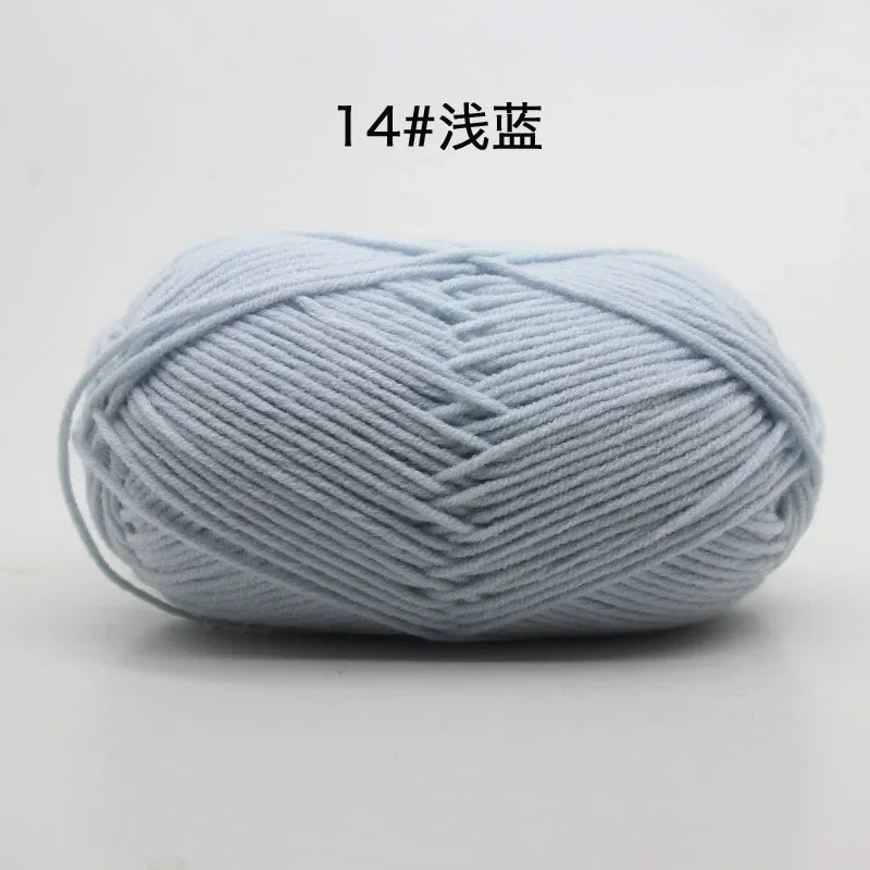 Likeecords 4-Strand Milk Cotton Yarn 60g Soft Baby Yarn for Knitting and Crochet