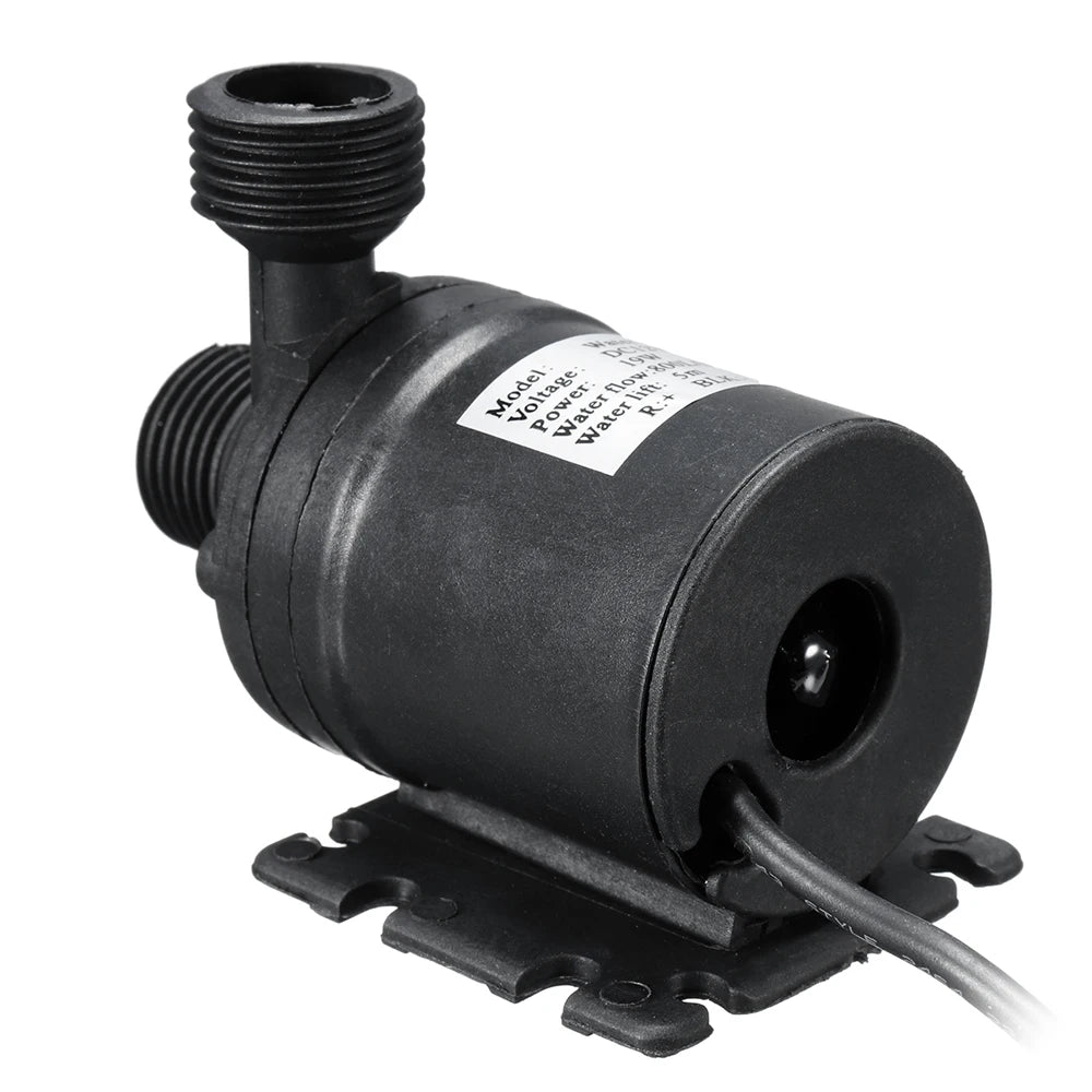 Minibomba de agua ultra silenciosa, motor sin escobillas de 12 V/24 V CC, sumergible, adaptador para acuario, fuente de estanque para pecera y jardín