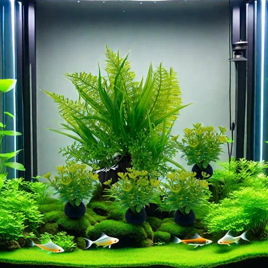 5pc Aquarium Plants Ornaments Plastic Simulation Artificial Water Grass Fish Tank Decoration Accessories