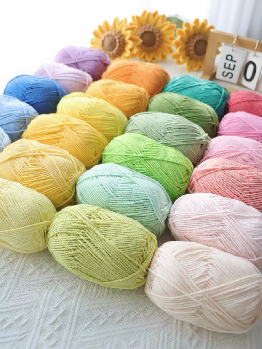 A1-1 50g Set Soft Milk Cotton Yarn for Knitting and Crochet