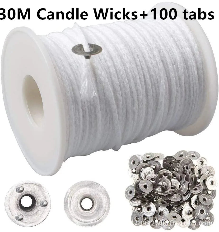 DIY Wax Core 61 M Long Cotton Woven Candle Lamp Wick Kit