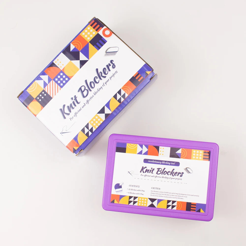 Knit Blockers Set 20 Pieces Stainless Steel Blocking Mats and Pins for DIY Knitting and Crocheting Projects