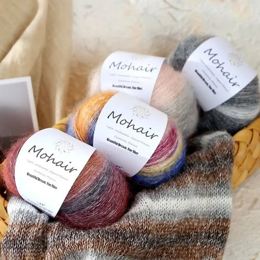 Gradient Mohair Soft Cotton Yarn for Baby Sweater Hat Scarf