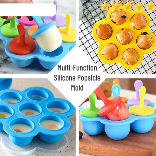 [Hot Sales] Ice Cream Mold Children's Popsicle Mold Food Supplement Box Silicone Ice Tray Ice Lolly Mold Fruit Shake Accessories