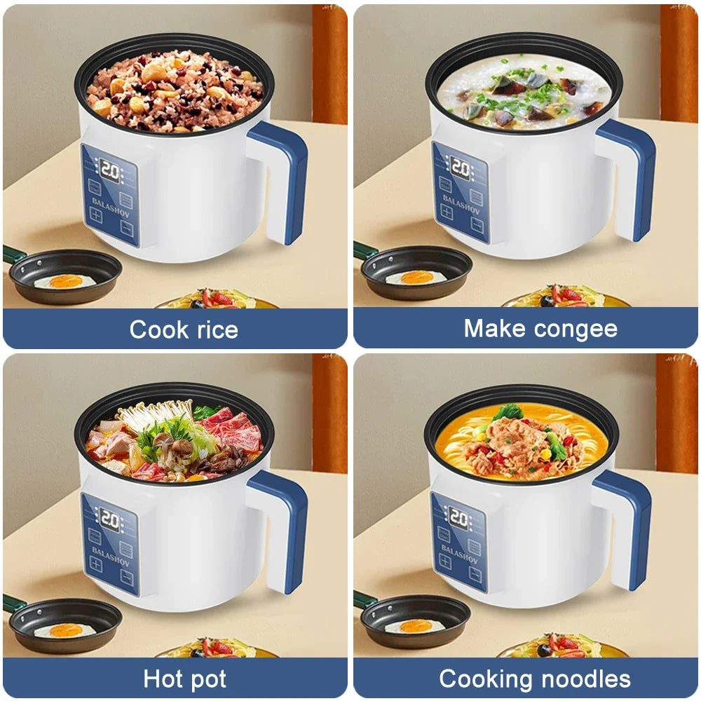 Mini Electric Rice Cooker Double Layer Multi Cooker Non-Stick Smart Steamed Rice Pot for Efficient Home Cooking