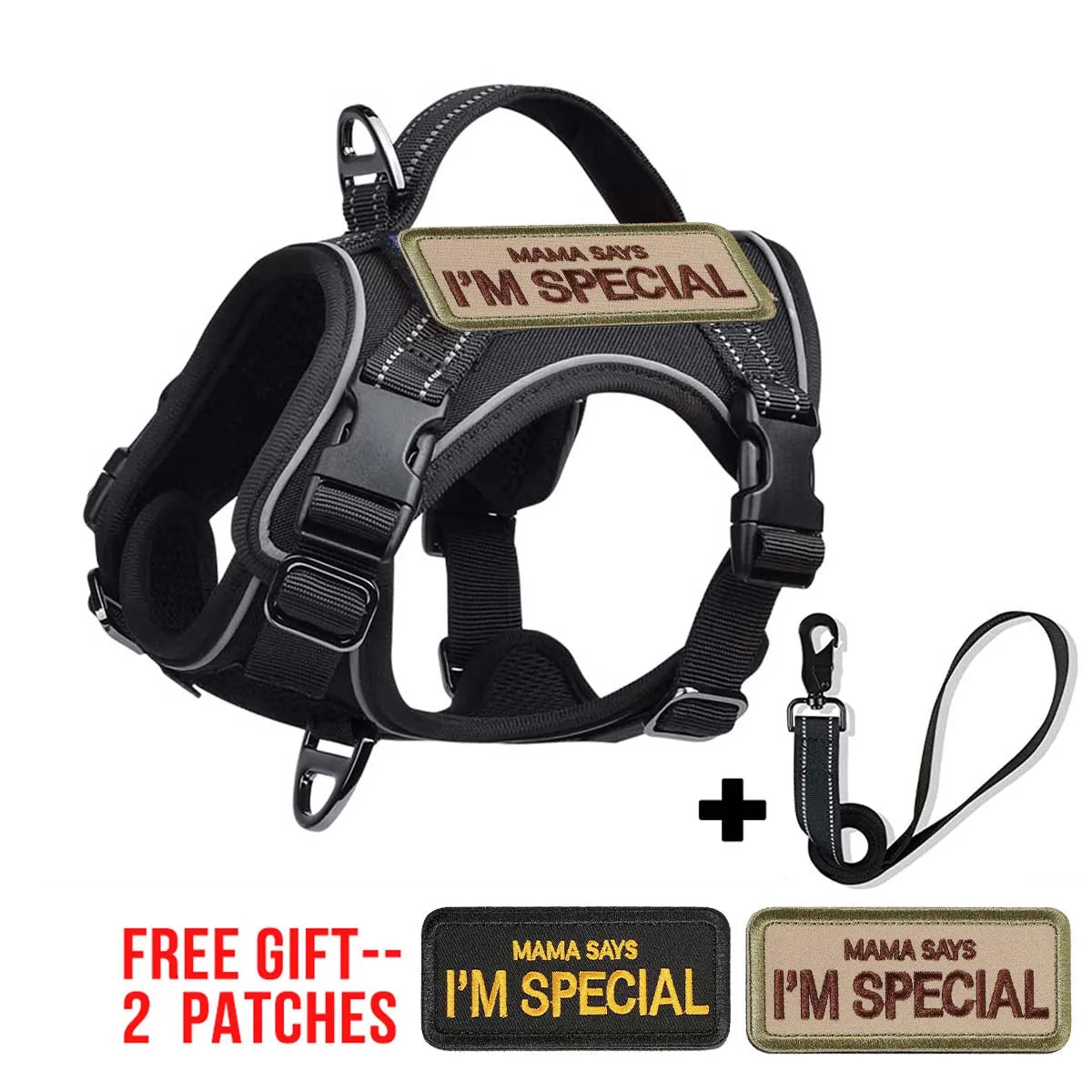 Tactical Dog Harness for Small Dogs - Military Service Dog Vest with Vertical Handle and Reflective Vest for Outdoor Training