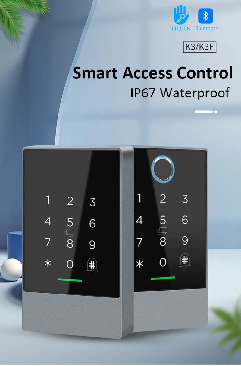 TTLOCK K3 K3F Fingerprint Access Control Door Opener with NFC Bluetooth Electric Gate Keypad and RFID Card 13.56MHz