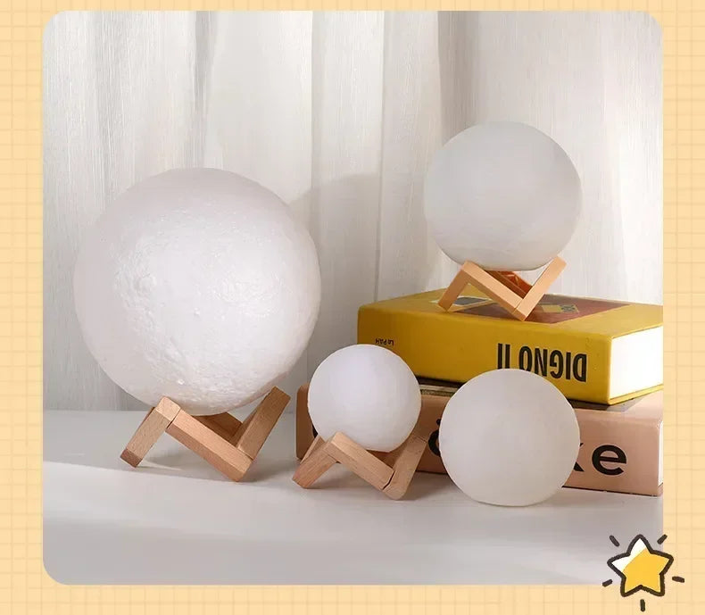 Stunning 3D Moon Lamp Night Light for Energy-efficient Room Dcor