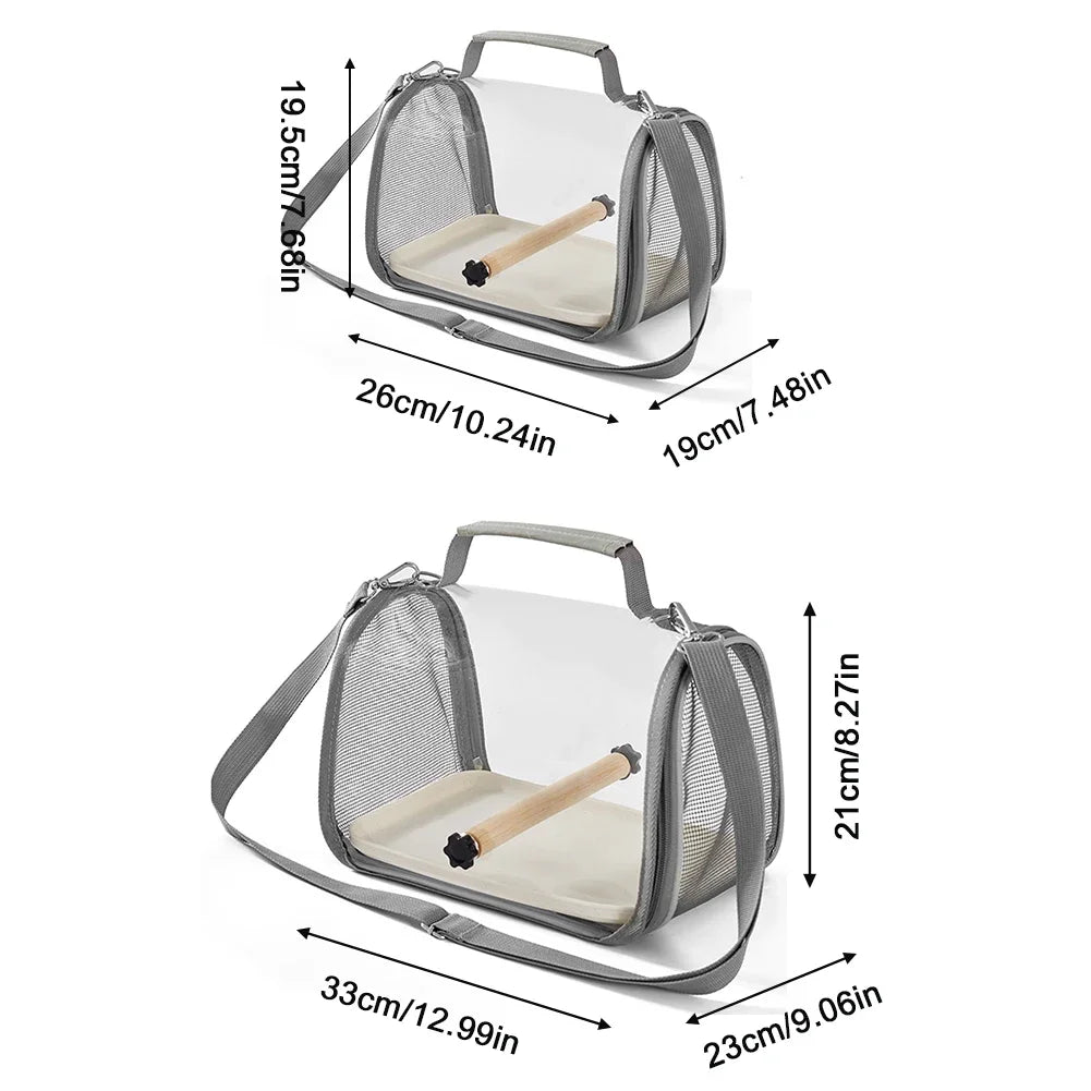 Multi-functional Portable Bird Travel Carrier with Stand Small Pet Transport Cage for Parrot Hamster Lizard Hamster Lizard Bag