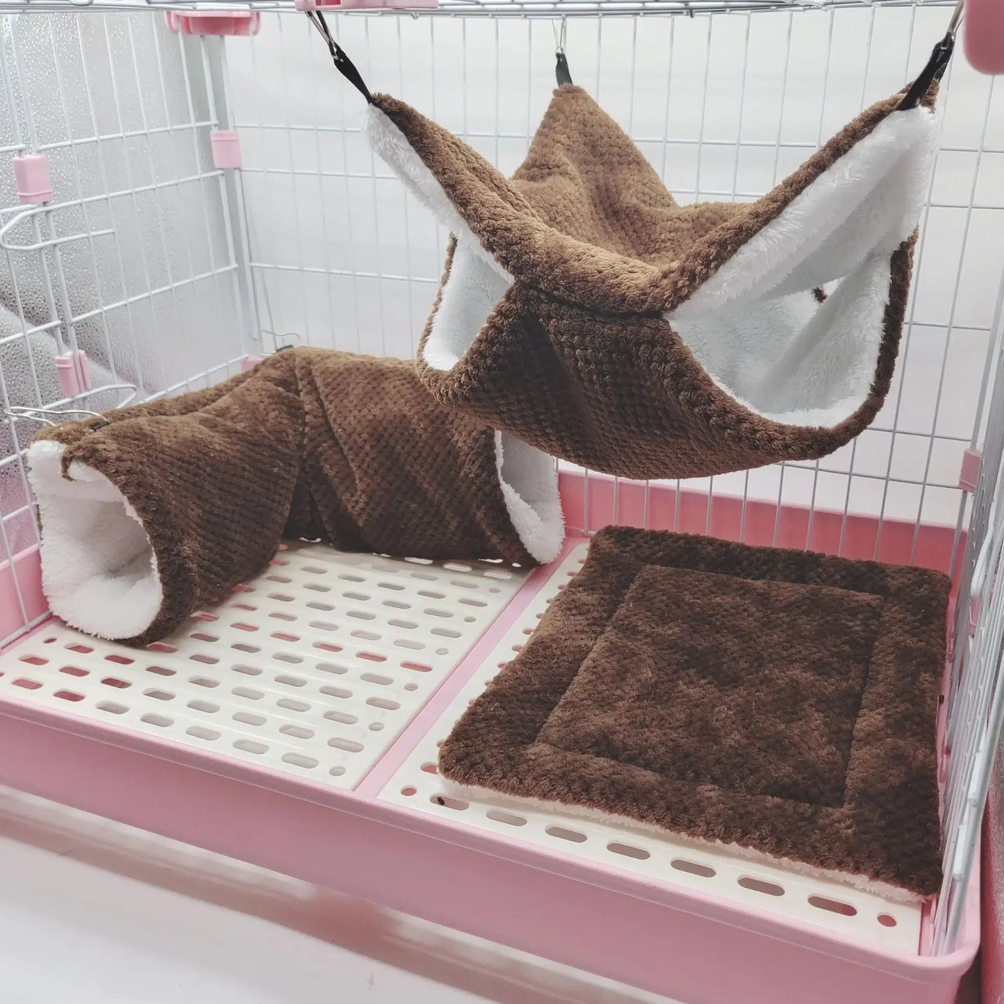 Small Animals Cages Hamster Hammock Guinea Pig Tunnel Small Pet Accessories Rats Ferret Hanging Bed Hamster House Sleeping Bag