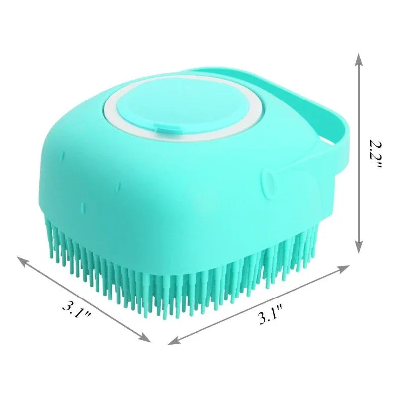 Pet Dog Shampoo Brush 2.7oz Cat Massage Comb Grooming Scrubber
