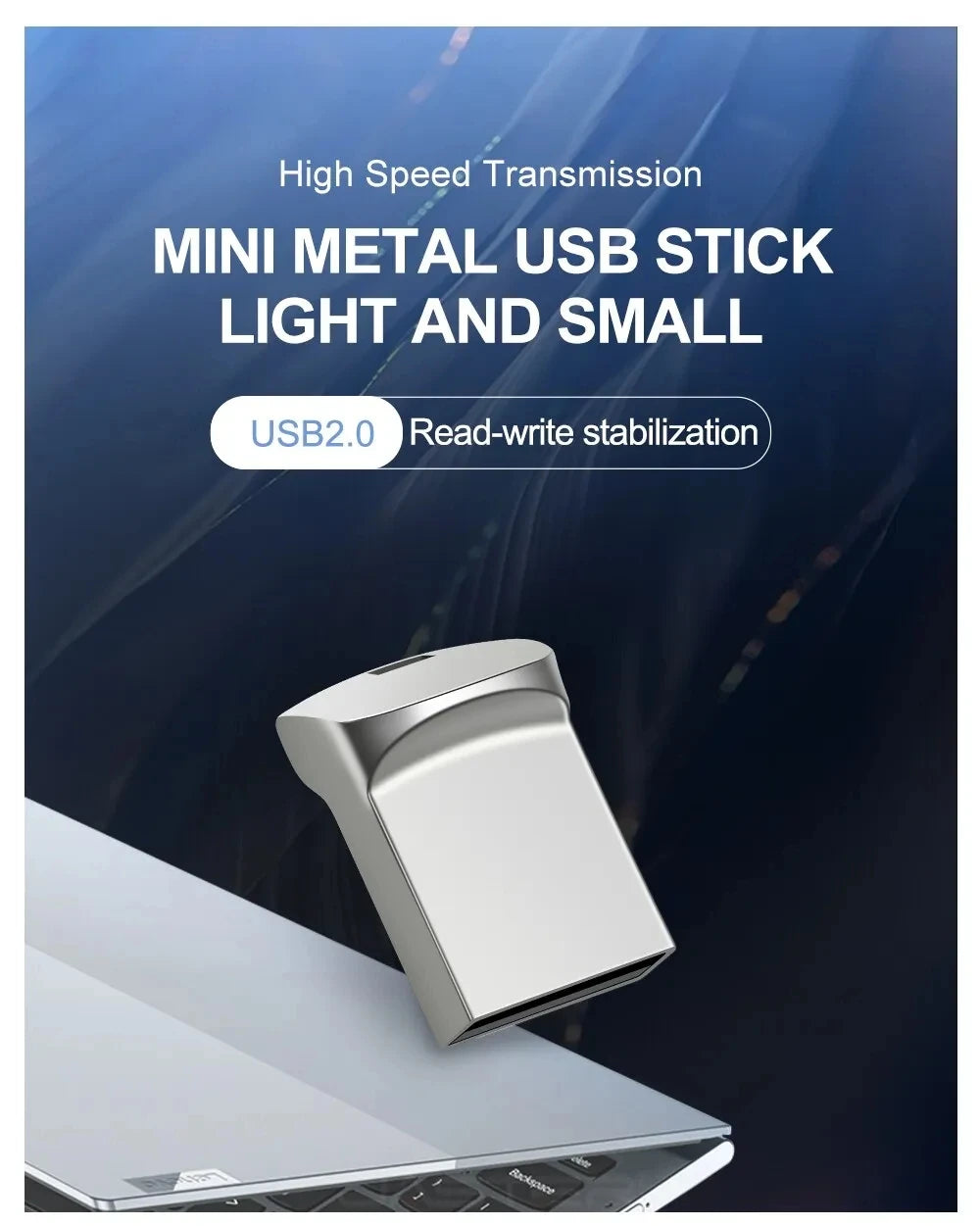 Super Mini Metal USB Flash Drives 64GB Creative Business Gifts Memory Stick Black Pen Drive Silver Storage Devices