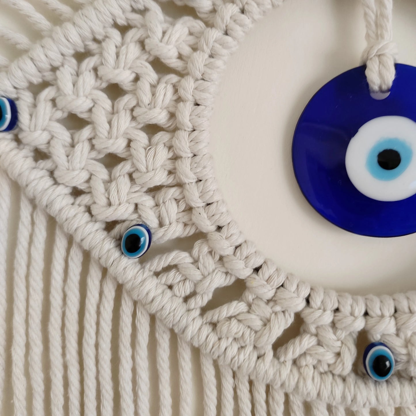Macrame Wall Hanging Handmade Turkish Evil Eye Pendant Tapestry Nazar Decoration for Living Room Home Decor Gift