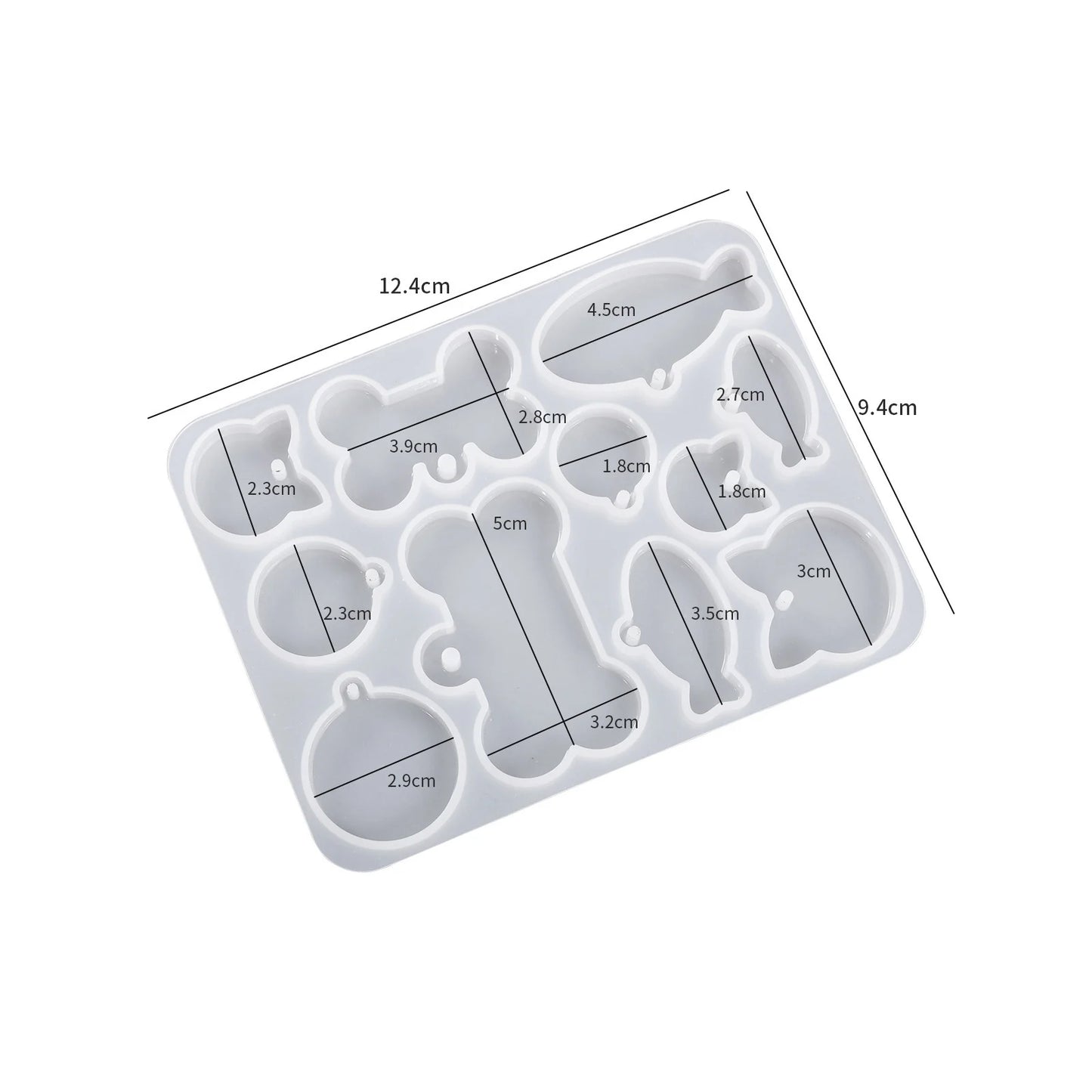 Dog Tag Bone Shaped Keychain Mold for DIY Resin Jewelry