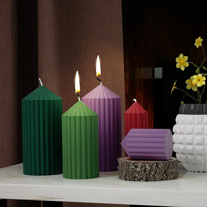 3D Spiral Striped Silicone Mold for DIY Scented Candles and Crafts