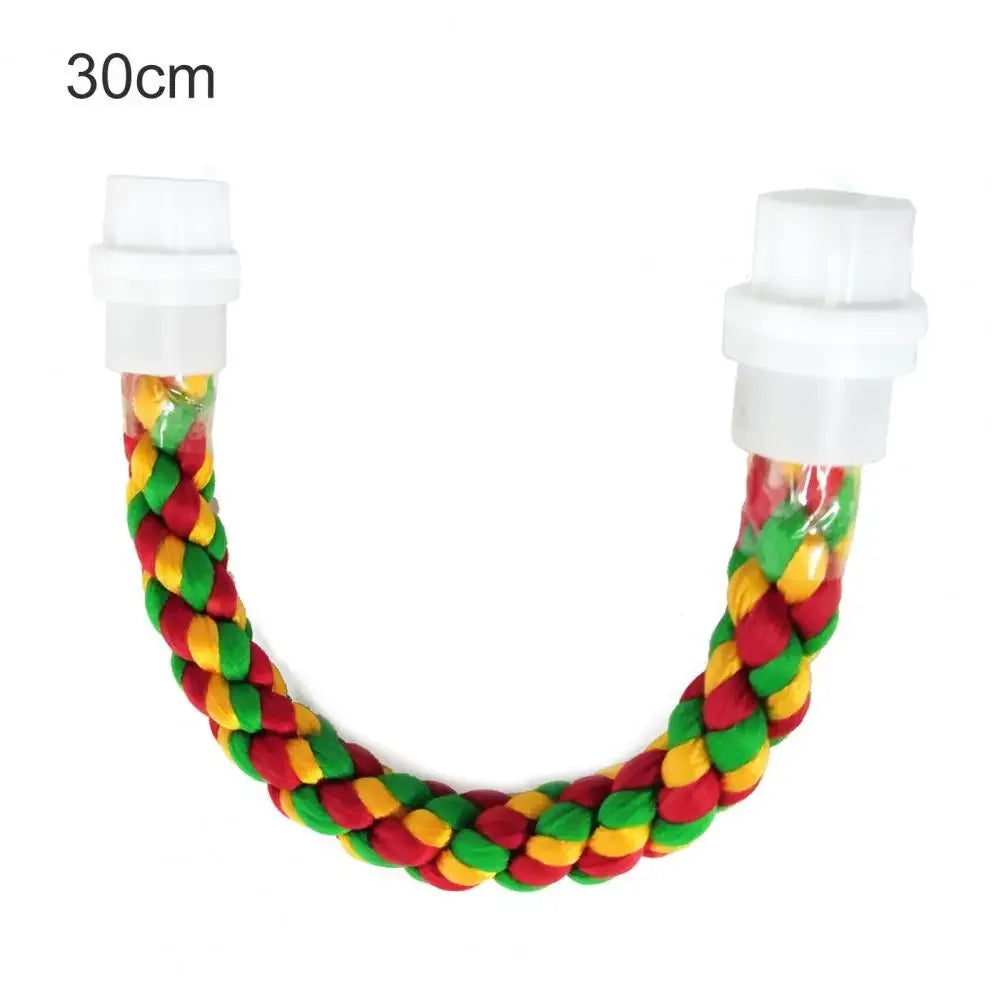 30/55/80/105cm Colorful Parrot Rope Hanging Braided Budgie Bird Cage Cockatiel Toy Pet Stand Accessories Ladder Swing Supplies