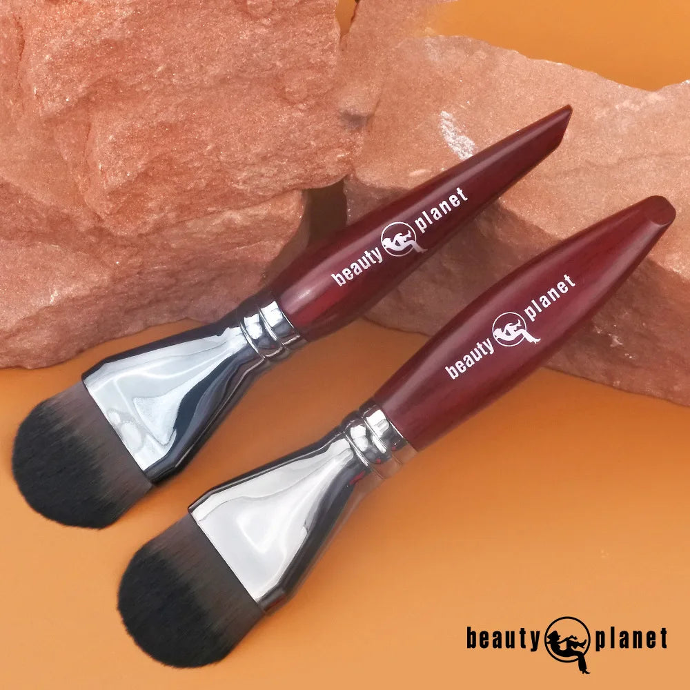 Beauty Planet Luxury Natural Horse Hair Powder Foundation and Blush Brushes Professional Makeup Tools