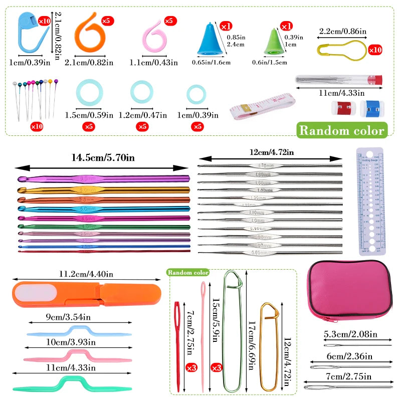 KRABALL Knitting Crochet Hook Set Sewing Tool With Bag