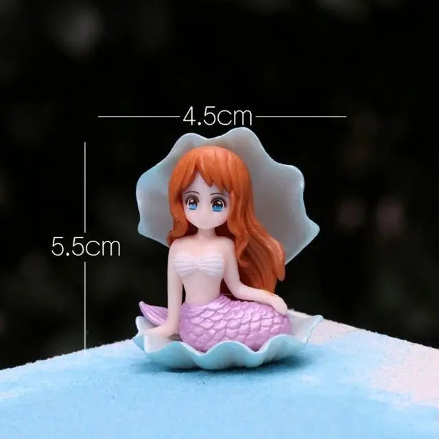 Aquarium Decoration Plastic Fish Tank Little Mermaid Ornament Miniature Figurines DIY Cake Decor Desk Craft Accessories