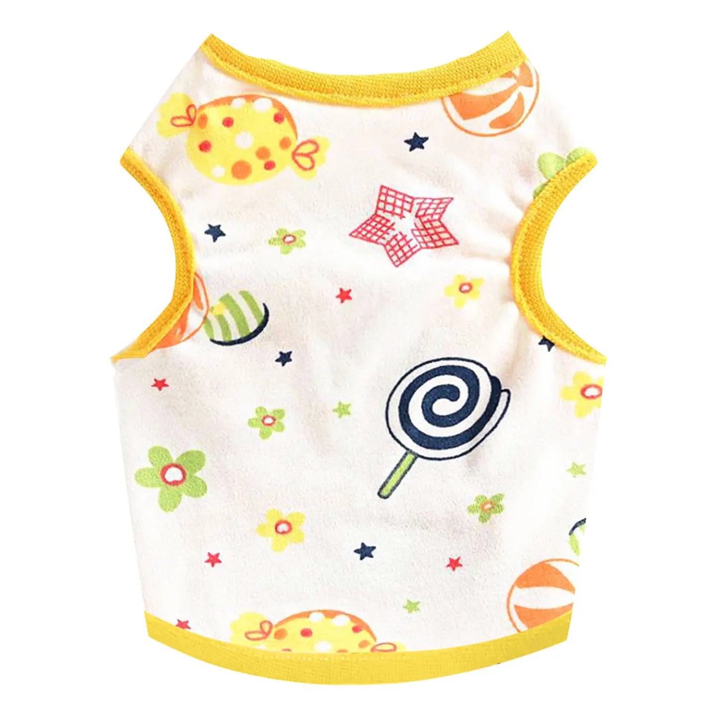 Summer Dog Vest Cute Cartoon Print Breathable Thin T-Shirt for Small Medium Dog Fashion Chihuahua Yorkshire Vest Pet Clothes