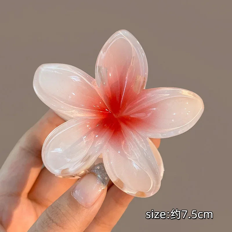 Bohemian Beach Vacation Lily Flower Hair Claw Sweet Hair Clip for Women Floral  Claws Fashion Girl  Accessories Gift