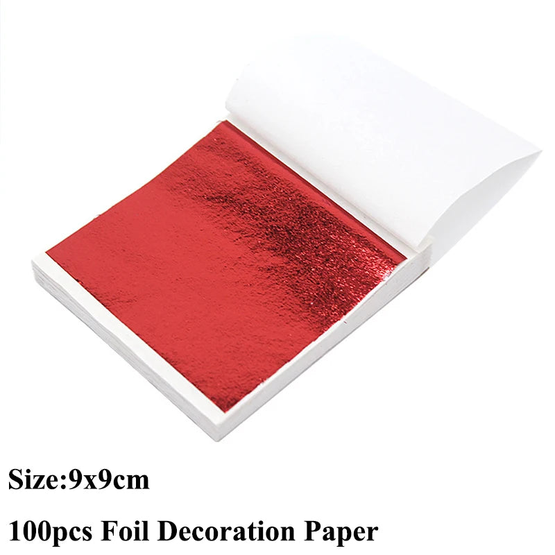 100pcs Imitation Gold Sliver Copper Foil Paper for DIY Crafts