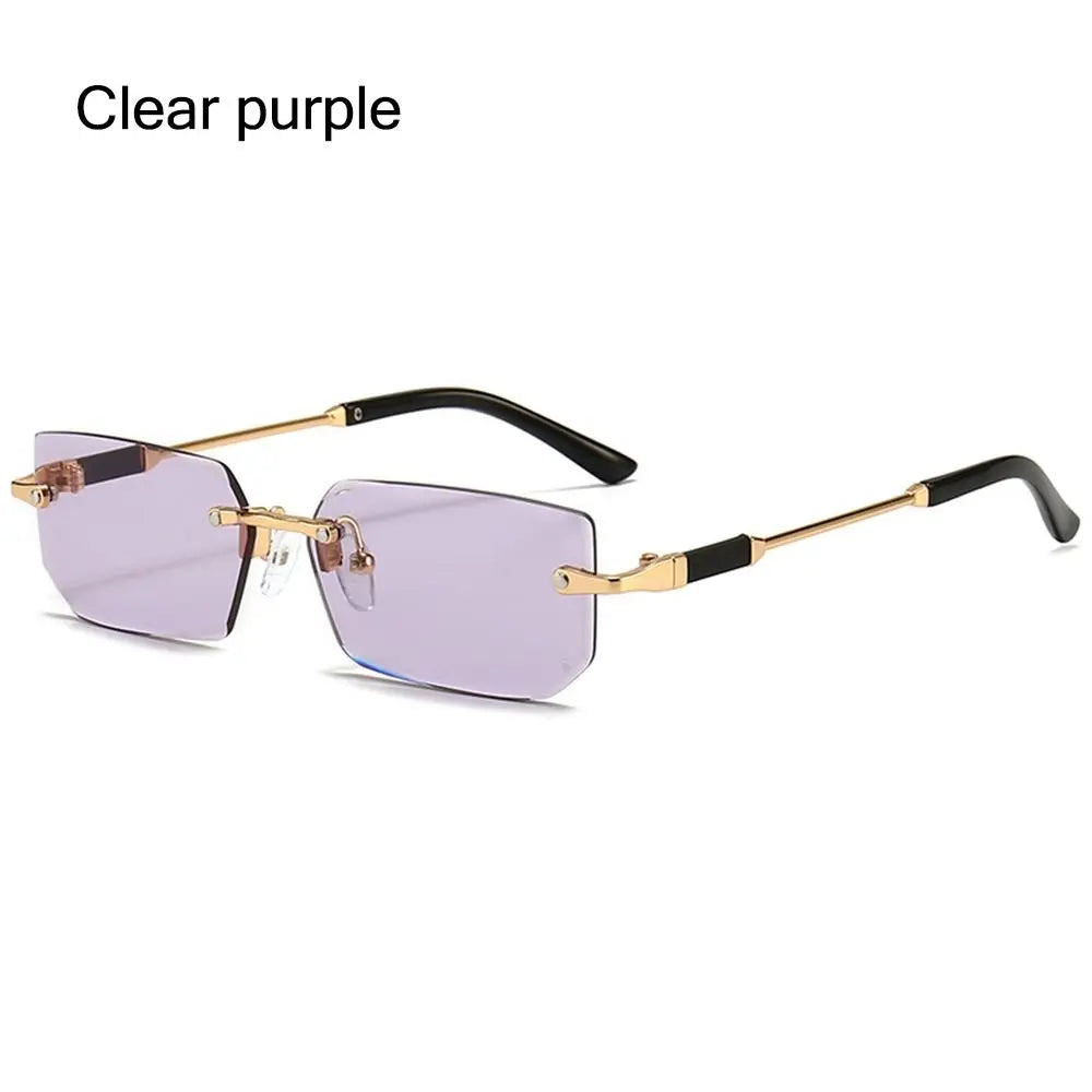 Rimless Sunglasses for Women & Men, UV400 Retro Frameless Shades