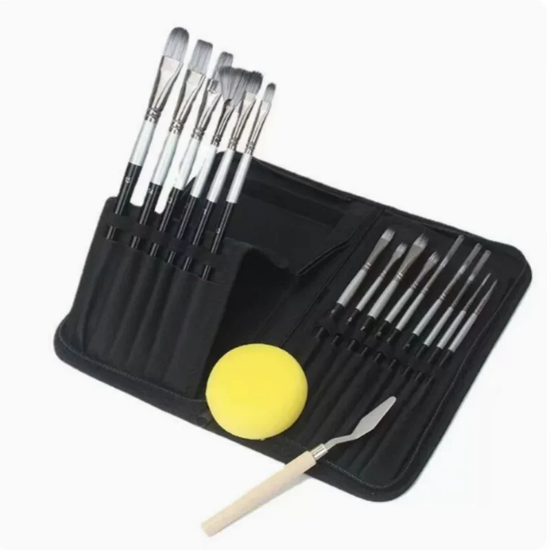 15 Holes Zipper Makeup Brush Storage Bag Portable Vertical Nail Brush Bag Line Pen Beauty Cosmetics Make Up Tools Accessories