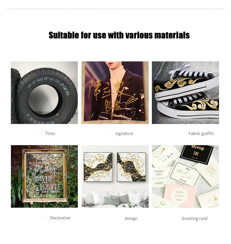 1-4Pcs Metallic Waterproof Marker Pens for DIY Crafting