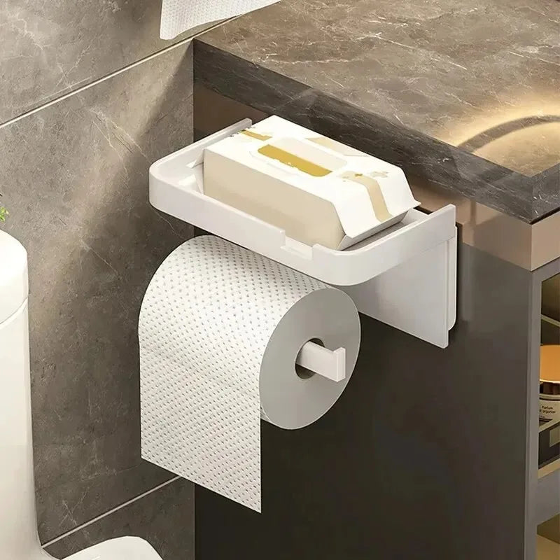 Toilet Paper Holder Plastic Storage Rack Kitchen Towel Placement Of Seasoning Bottles Bathroom Wall Roll Of Paper