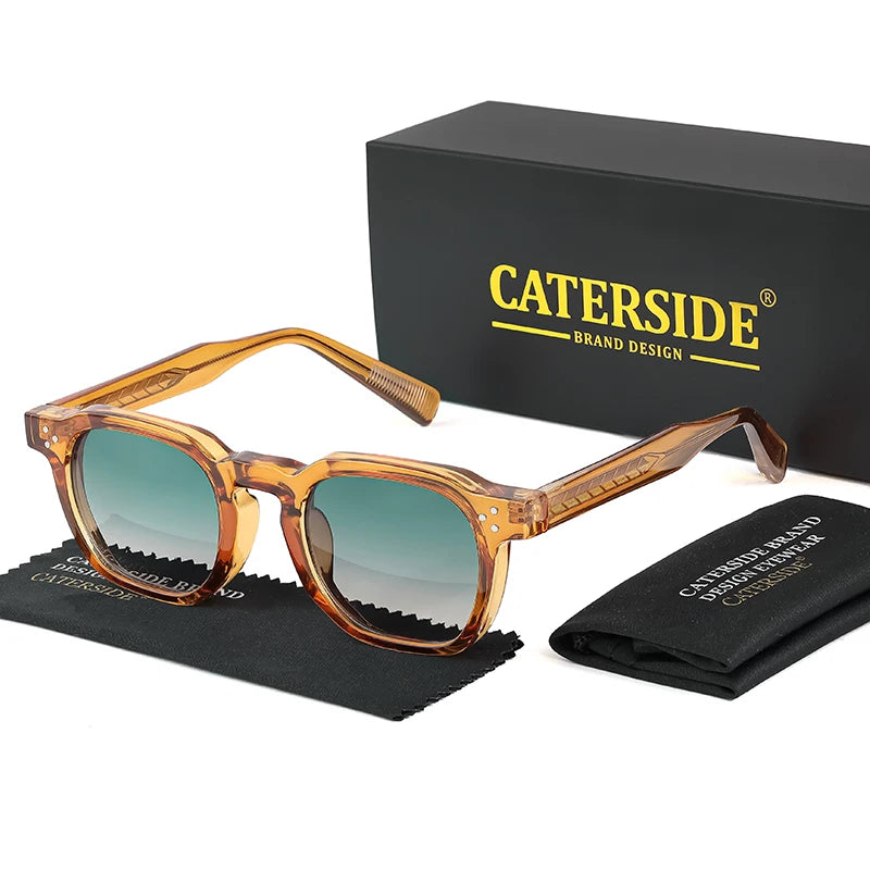 CATERSIDE Retro Punk Small Frame Sunglasses for Men and Women