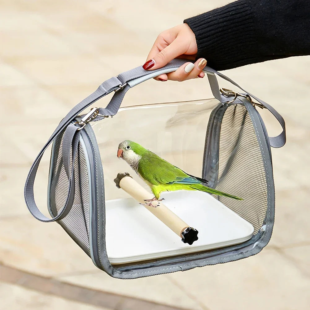 Multi-functional Portable Bird Travel Carrier with Stand Small Pet Transport Cage for Parrot Hamster Lizard Hamster Lizard Bag