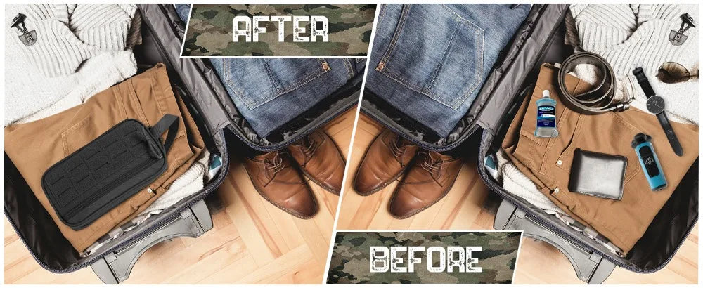 Tactical Toiletry Bag for Men Multifunctional Hygiene Organizer Travel Shaving Kit and Makeup Pouch