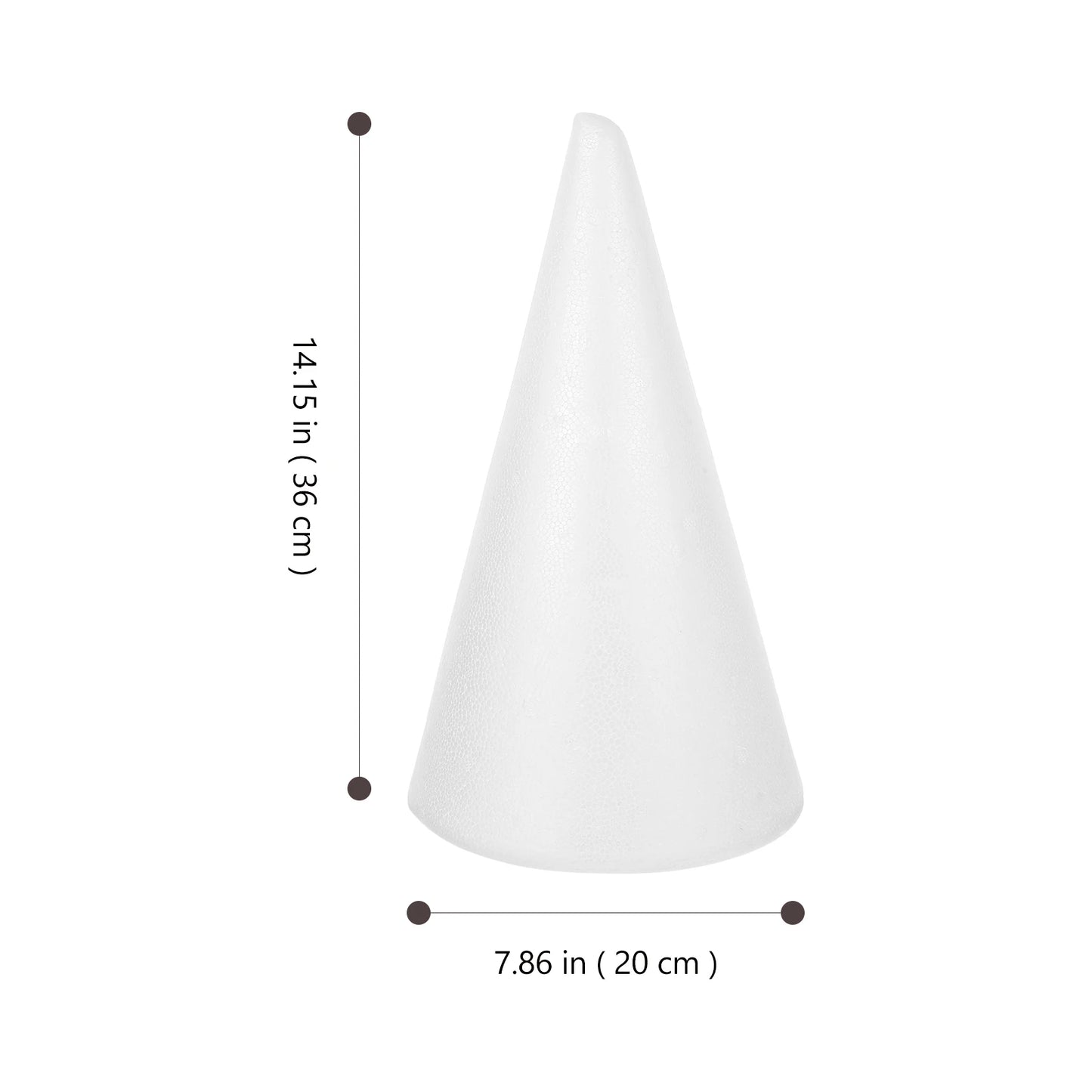 Handmade White Solid Foam Cone for Children DIY Crafts Perfect for Christmas Decorations and Creative Projects