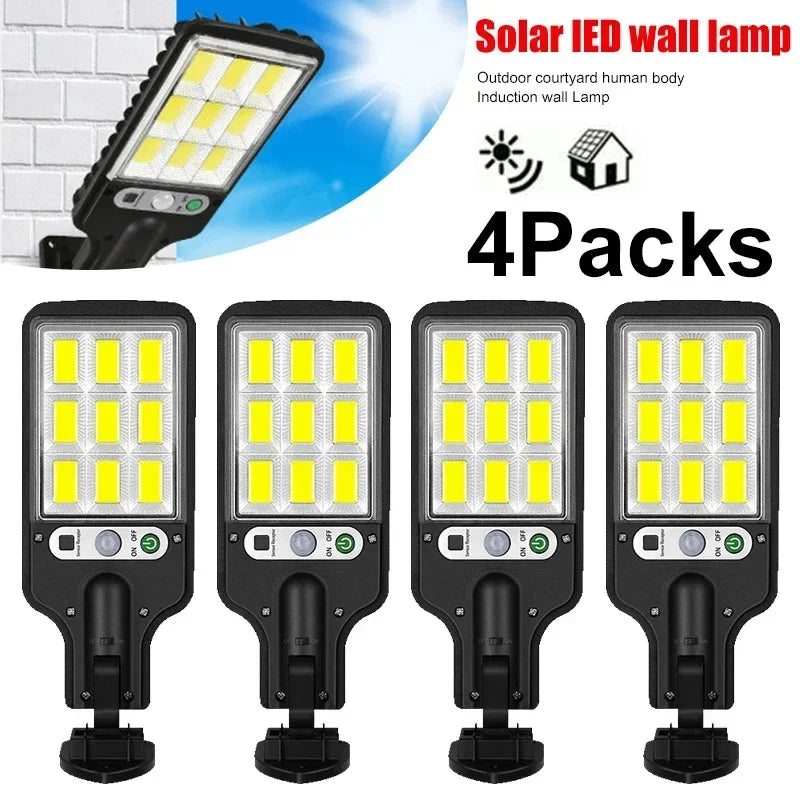1/2/4PCS 108 COB Sensor Solar Lamps Outdoor Waterproof Security Light with Remote Control
