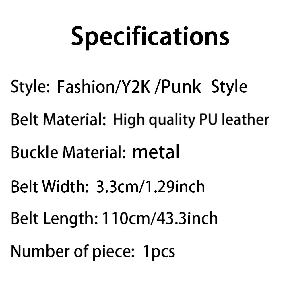 Women's Belt Trend Double Ring Belt Double Hole Eyelet Grommet Leather Buckle Punk Pin Belt Leisure Dress Jeans Gothic Waistband