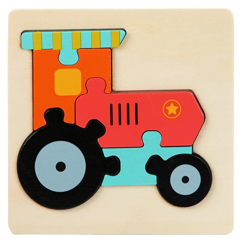 Wooden Puzzle Montessori Colorful Animal Jigsaw Toy for Kids