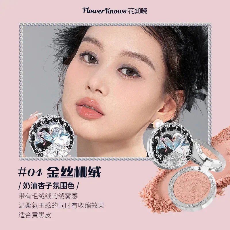 Flower Knows Tri-Color Gradient Cheek Blush Moonlight Mermaid Matte Finish Vegan Cruelty Free Makeup