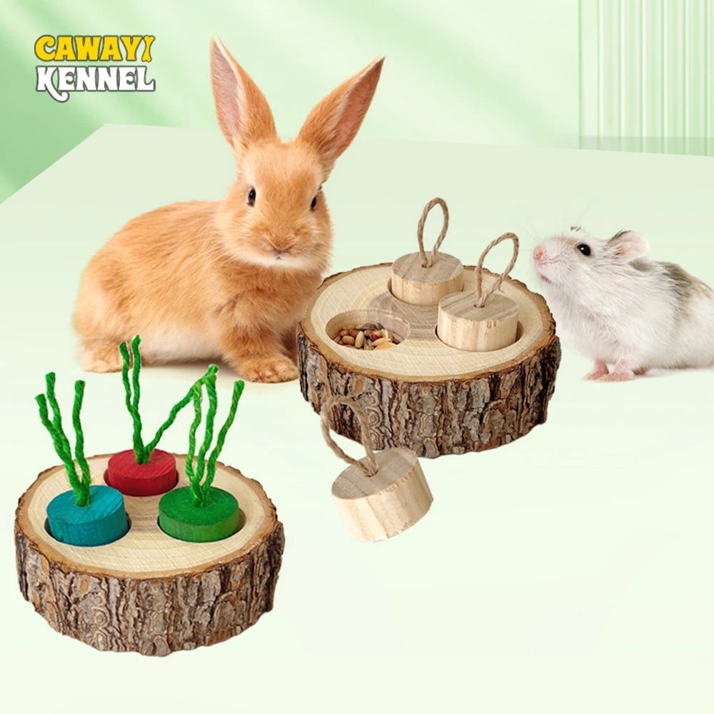 Wooden Round Shaped Parrot Chewing Toy Educational Supplies for Small Pet Birds Parrot Hamster Rabbit Chewing Toys Foraging Toys